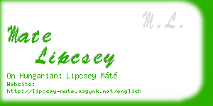 mate lipcsey business card