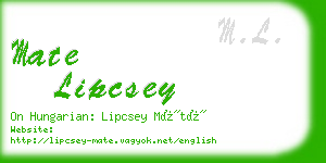 mate lipcsey business card